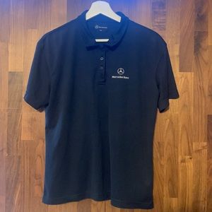 Mercedes Benz Logo Shirt Emblem Car Navy Blue Polo Tshirt M/L